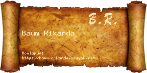 Baum Rikarda névjegykártya